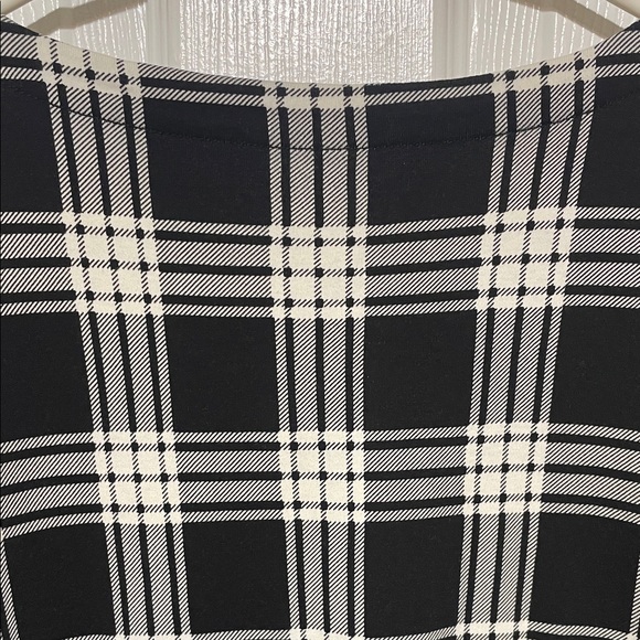 Talbots Shift Dress -Black and White Plaid with Elbow Length Sleeve - Lp - Picture 9 of 13